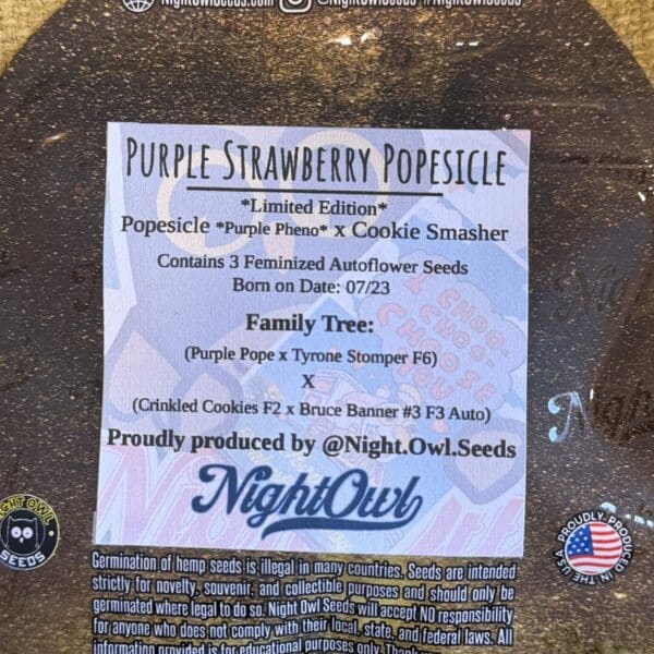 Night Owl Seeds - Purple Strawberry Popesicle (limited edition)
