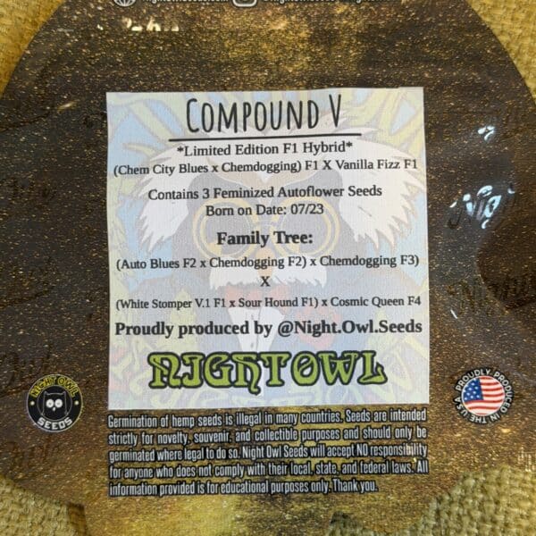Night Owl Seeds - Compound V (limited edition F1 hybrid)