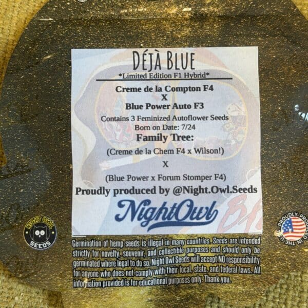 Night Owl Seeds - Deja Blue (limited edition F1 hybrid)