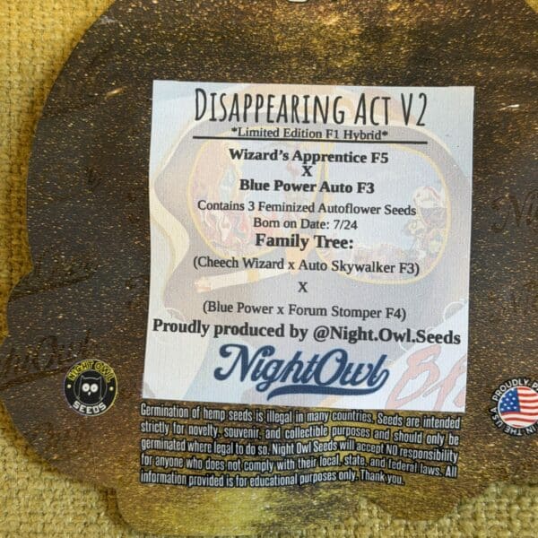 Night Owl Seeds - Disappearing Act V2 (limited edition F1 Hybrid)