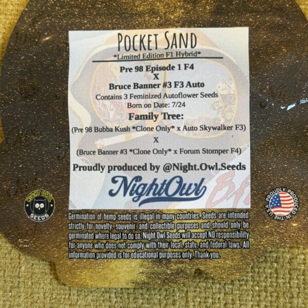 Night Owl Seeds - Pocket Sand (limited edition f1 hybrid)